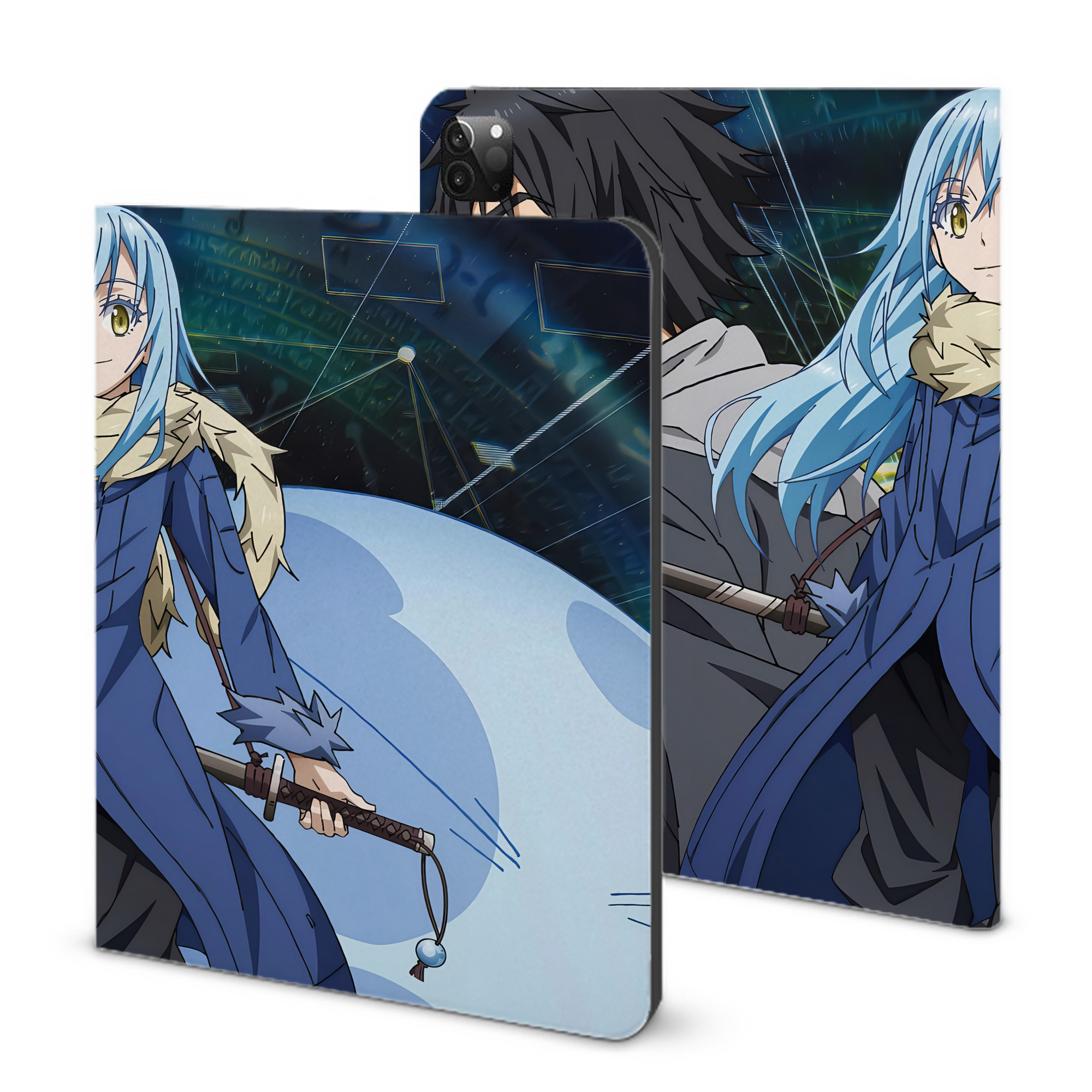 （画像用） 転スラ Regarding Reincarnated to Slime IPadケース ペンホルダー付き ブックスタイルデザイン